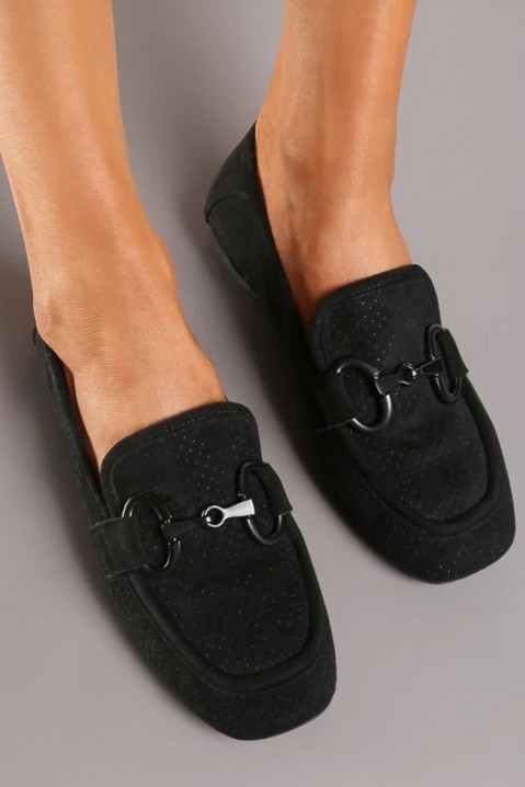 Γυναικεία μοκασίνια FIOLMEVA BLACK, Χρώμα: μαύρο, IVET.EU - Εκπτώσεις έως -80%