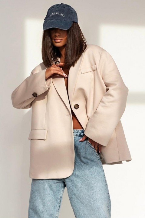 Σακάκι HELFONRA BEIGE, Χρώμα: μπεζ, IVET.EU - Εκπτώσεις έως -80%