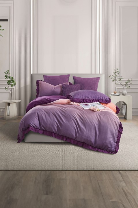 Ložní souprava FIODELMA 200x220 cm bavlna, Barva: fialová, IVET.EU - Stylové oblečení