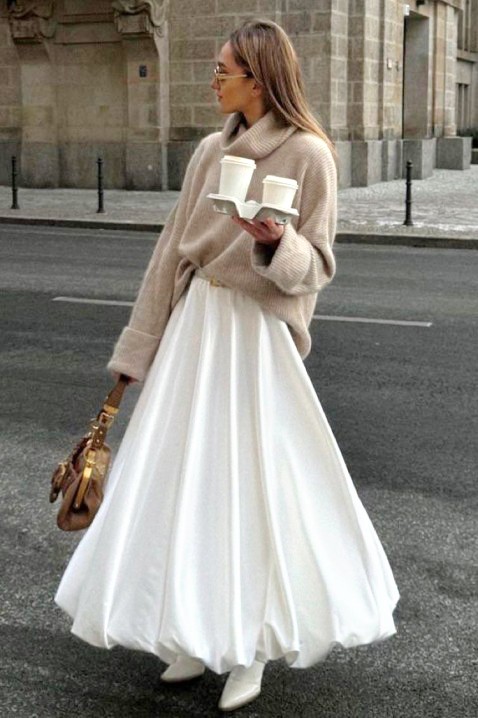Φούστα BROLENFA WHITE, Χρώμα: άσπρο, IVET.EU - Εκπτώσεις έως -80%