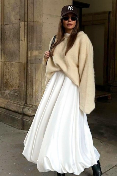 Φούστα BROLENFA WHITE, Χρώμα: άσπρο, IVET.EU - Εκπτώσεις έως -80%