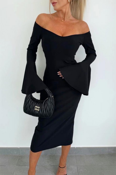 Φόρεμα VARVILZA BLACK, Χρώμα: μαύρο, IVET.EU - Εκπτώσεις έως -80%