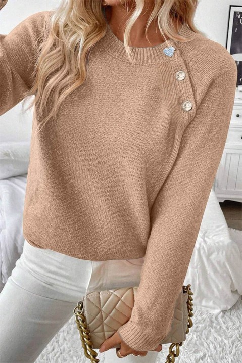 Πουλόβερ NOSTELFA BEIGE, Χρώμα: μπεζ, IVET.EU - Εκπτώσεις έως -80%