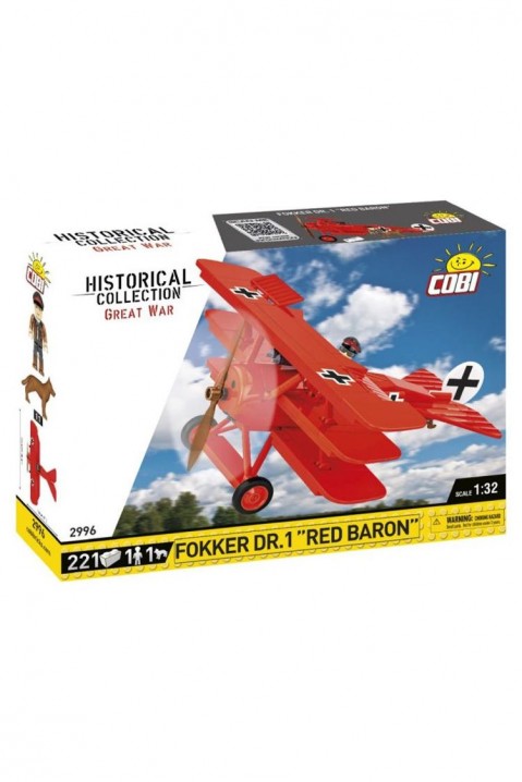 Stavebnica COBI letadlo Fokker Dr.1 Červený barón - 221 dílů.IVET.EU - Stylové oblečení