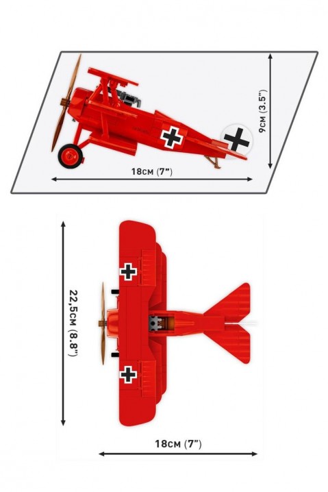 Stavebnica COBI letadlo Fokker Dr.1 Červený barón - 221 dílů.IVET.EU - Stylové oblečení