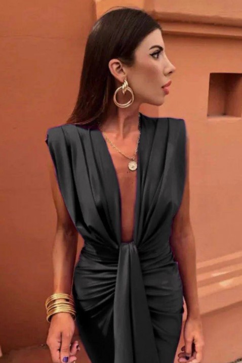 Φόρεμα VERVIZA BLACK, Χρώμα: μαύρο, IVET.EU - Εκπτώσεις έως -80%