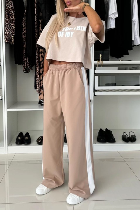 Kalhoty FALTITA BEIGE, Barva: béžová, IVET.EU - Stylové oblečení