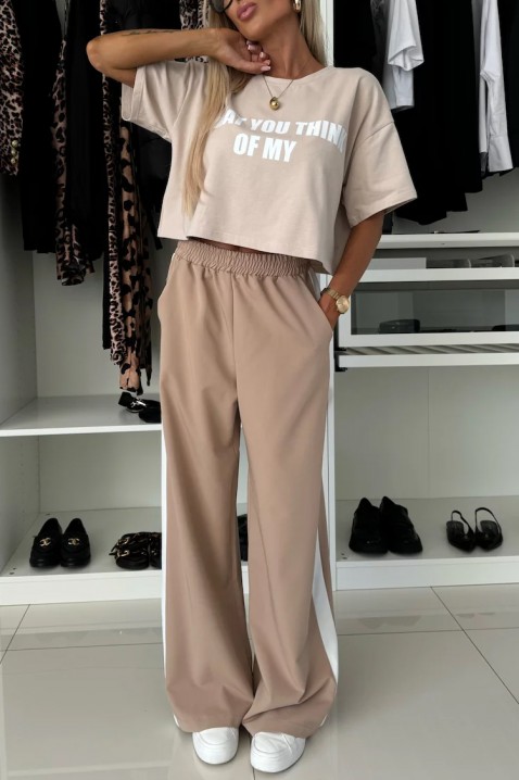 Kalhoty FALTITA BEIGE, Barva: béžová, IVET.EU - Stylové oblečení