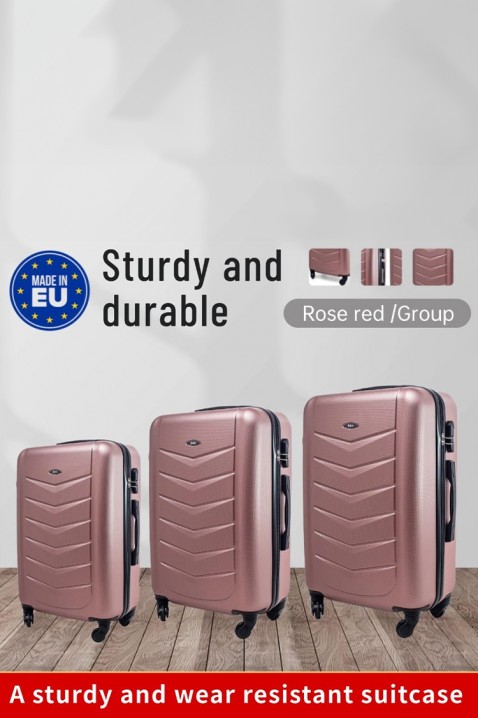 Komplet 3 kusů kufrů MORTIGO PUDRA, Barva: pastelovo-ružová, IVET.EU - Stylové oblečení