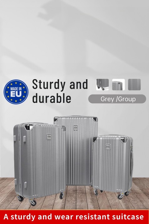 Komplet 3 kufrů ROBELSO GREY, Barva: šedá, IVET.EU - Stylové oblečení