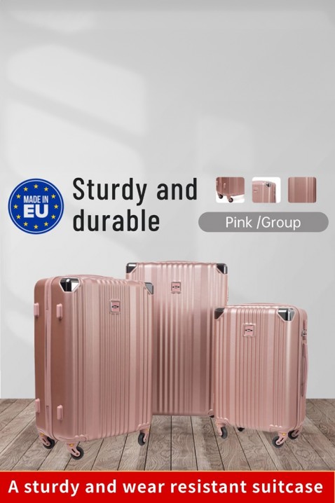 Σετ 3 τεμ.βαλίτσες ROBELSO ROSE GOLD, Χρώμα: χρυσαφί, IVET.EU - Εκπτώσεις έως -80%