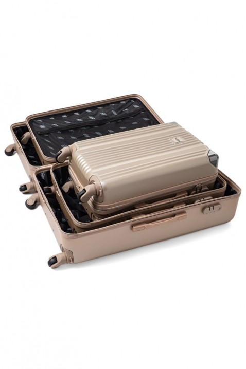Komplet 3 kufrů ROBELSO BEIGE, Barva: béžová, IVET.EU - Stylové oblečení
