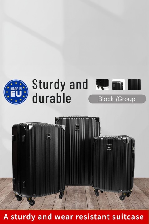 Komplet 3 kufrů ROBELSO BLACK, Barva: černá, IVET.EU - Stylové oblečení