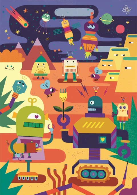 Puzzle pro děti Clementoni ze 60 dílků - Barevní robotiIVET.EU - Stylové oblečení