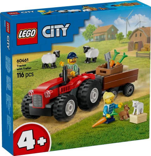 60461 | Červený traktor s přívěsem a ovcíIVET.EU - Stylové oblečení