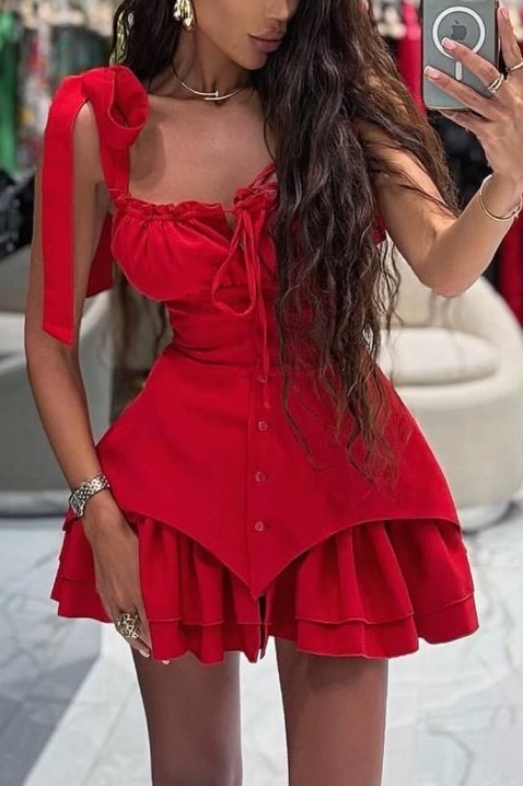 Φόρεμα AZALINZA RED, Χρώμα: κόκκινο, IVET.EU - Εκπτώσεις έως -80%