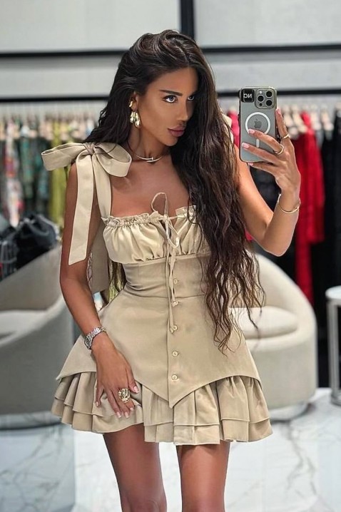 Φόρεμα AZALINZA BEIGE, Χρώμα: μπεζ, IVET.EU - Εκπτώσεις έως -80%