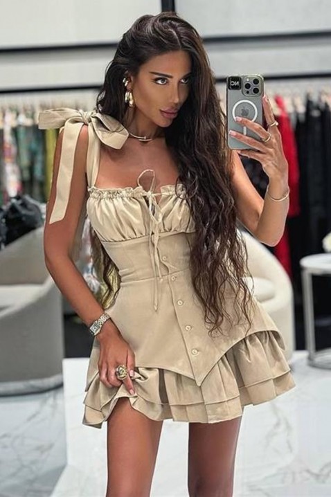 Φόρεμα AZALINZA BEIGE, Χρώμα: μπεζ, IVET.EU - Εκπτώσεις έως -80%