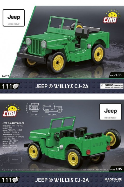Τουβλάκια Cobi jeep Willys CJ-2A - 111 τεμ.IVET.EU - Εκπτώσεις έως -80%