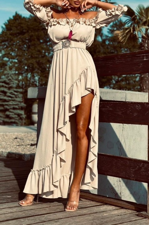 Φόρεμα LERMOXA BEIGE, Χρώμα: μπεζ, IVET.EU - Εκπτώσεις έως -80%