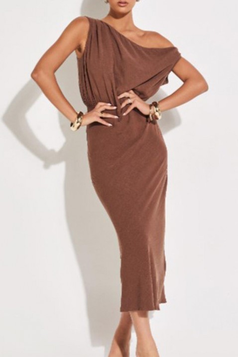 Φόρεμα DOBRELFA BROWN, Χρώμα: καφέ, IVET.EU - Εκπτώσεις έως -80%