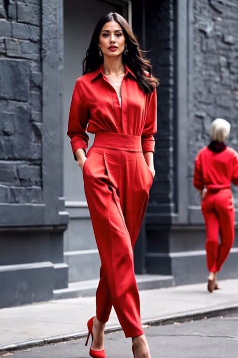 Kalhoty BRIANTA RED, Barva: červená, IVET.EU - Stylové oblečení