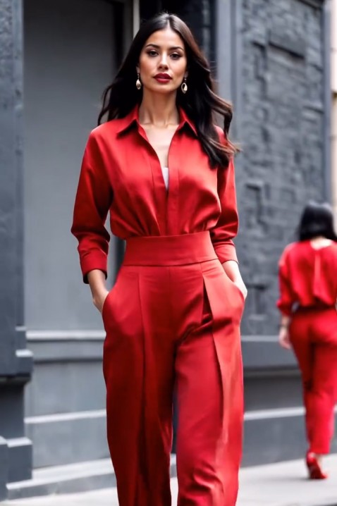 Kalhoty BRIANTA RED, Barva: červená, IVET.EU - Stylové oblečení
