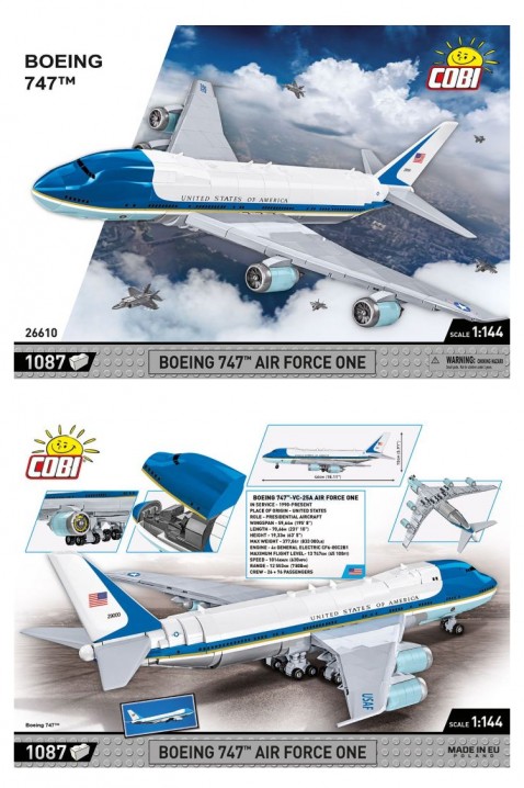 Stavebnice Cobi letadlo Boeing 747 Air Force One - části 1087IVET.EU - Stylové oblečení
