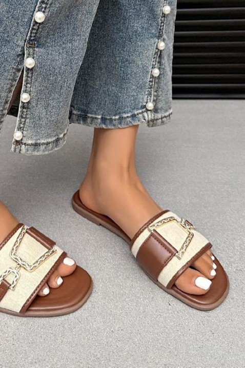 Dámské pantofle EVRIOLA CAMEL, Barva: světle hnědá, IVET.EU - Stylové oblečení