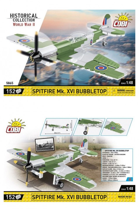 Stavebnice Cobi letadlo Spitfire Mk XVI Bubbletop - dílů 152IVET.EU - Stylové oblečení