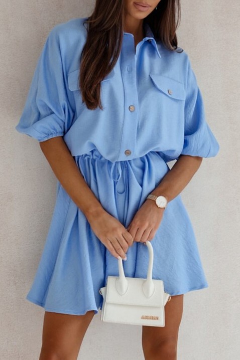 Šaty ANGERLA BLUE, Barva: světlemodrá, IVET.EU - Stylové oblečení