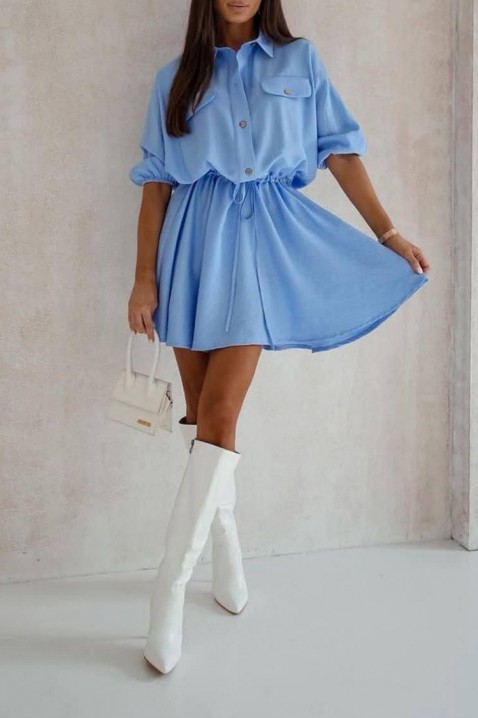 Šaty ANGERLA BLUE, Barva: světlemodrá, IVET.EU - Stylové oblečení