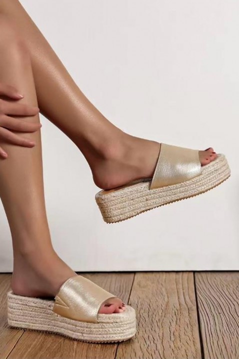 Dámské pantofle HIORMENA, Barva: zlatá, IVET.EU - Stylové oblečení