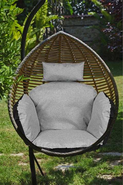 Polštář pro závěsnou zahradní houpačku DENIRY GREY 112x113 cm, Barva: šedá, IVET.EU - Stylové oblečení