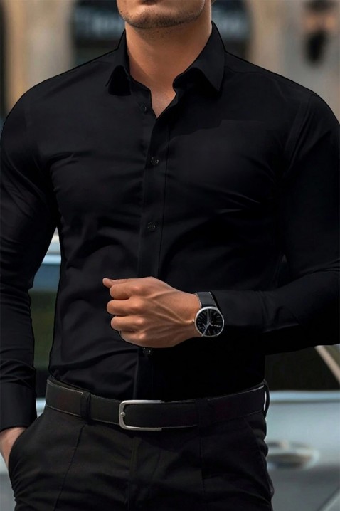 Pánská košile DIOMELFO BLACK, Barva: černá, IVET.EU - Stylové oblečení