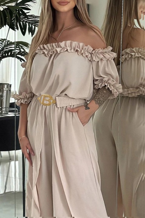 Overal GERSILDA BEIGE, Barva: béžová, IVET.EU - Stylové oblečení
