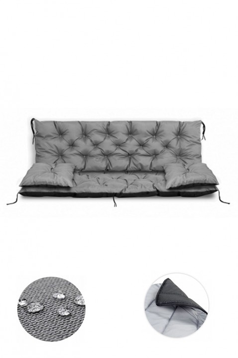 Polštář pro zahradní lavičku / houpačku DROLMY GREY 150x60x50 cm, Barva: šedá, IVET.EU - Stylové oblečení