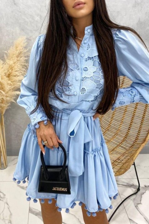 Šaty DENTILIA BLUE, Barva: světlemodrá, IVET.EU - Stylové oblečení