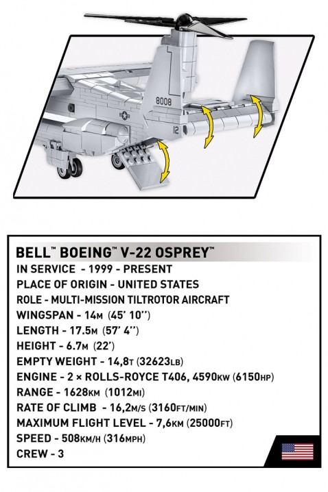 Stavebnice Cobi Bell Boeing V-22 hybrid - díly 1090IVET.EU - Stylové oblečení