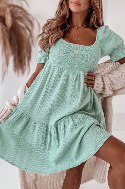 Šaty VORLINZA MINT, Barva: mentolová, IVET.EU - Stylové oblečení