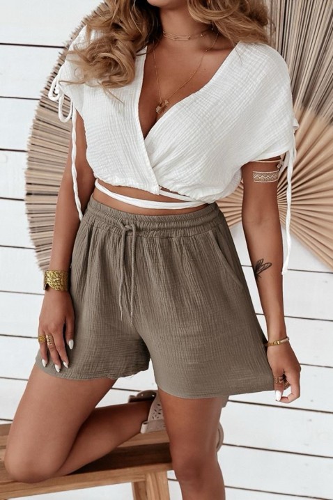 Šortky BERVILSA KHAKI, Barva: khaki, IVET.EU - Stylové oblečení