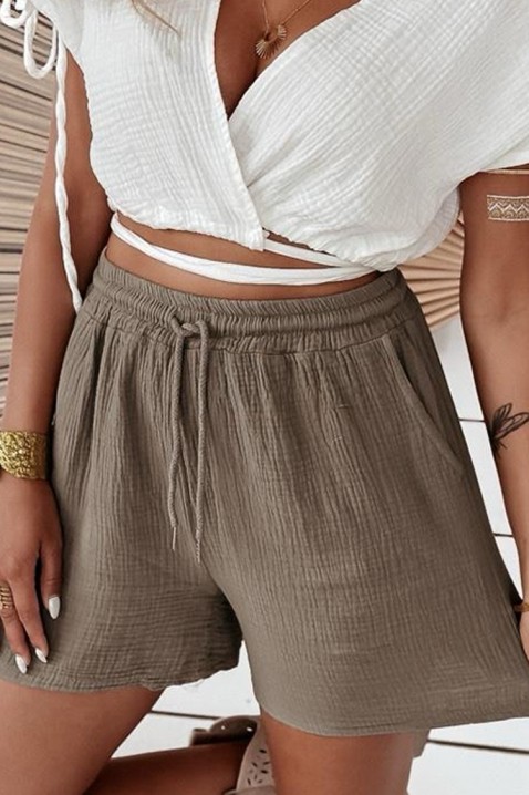 Šortky BERVILSA KHAKI, Barva: khaki, IVET.EU - Stylové oblečení