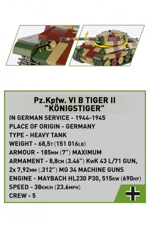 Τουβλάκια Cobi Tank Tiger II «Königstiger» - =μέρη 500IVET.EU - Εκπτώσεις έως -80%
