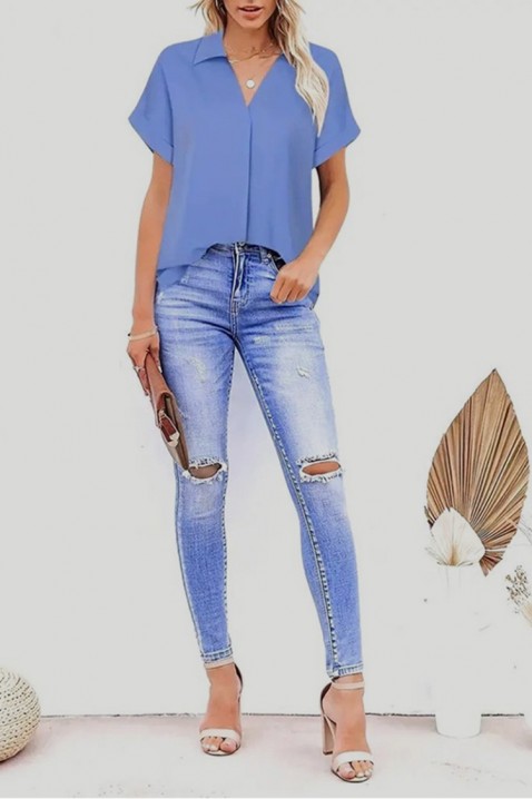 Dámská halenka EURELZA BLUE, Barva: světlemodrá, IVET.EU - Stylové oblečení