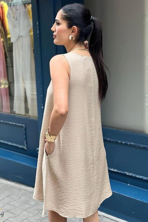 Φόρεμα PURLEVA BEIGE, Χρώμα: μπεζ, IVET.EU - Εκπτώσεις έως -80%