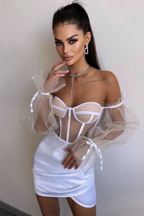 Šaty MIRVOLZA WHITE, Barva: bílá, IVET.EU - Stylové oblečení