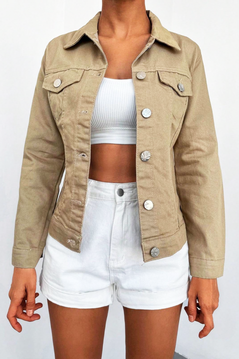 Bunda ERONEVA BEIGE, Barva: béžová, IVET.EU - Stylové oblečení