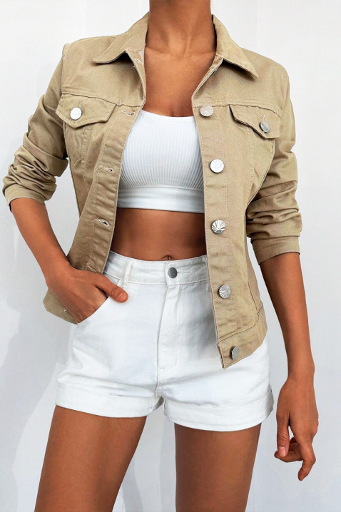 Bunda ERONEVA BEIGE, Barva: béžová, IVET.EU - Stylové oblečení
