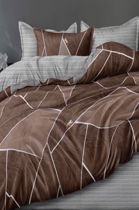 Ložní souprava RALINFA 200x220 cm bavlna, Barva: hnědá, IVET.EU - Stylové oblečení