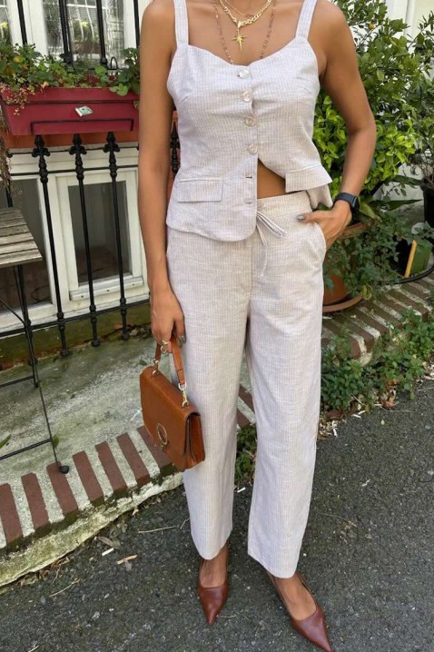 Komplet SELONO BEIGE, Barva: béžová, IVET.EU - Stylové oblečení